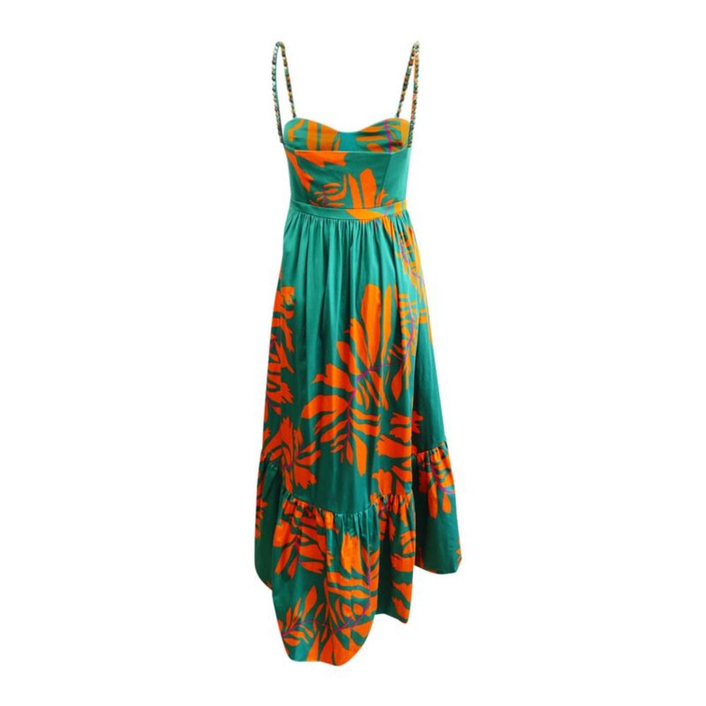 Andres Otalora Women's Atlantico Printed High Low Dress (8, Turquoise Floral) - Picture 2 of 3